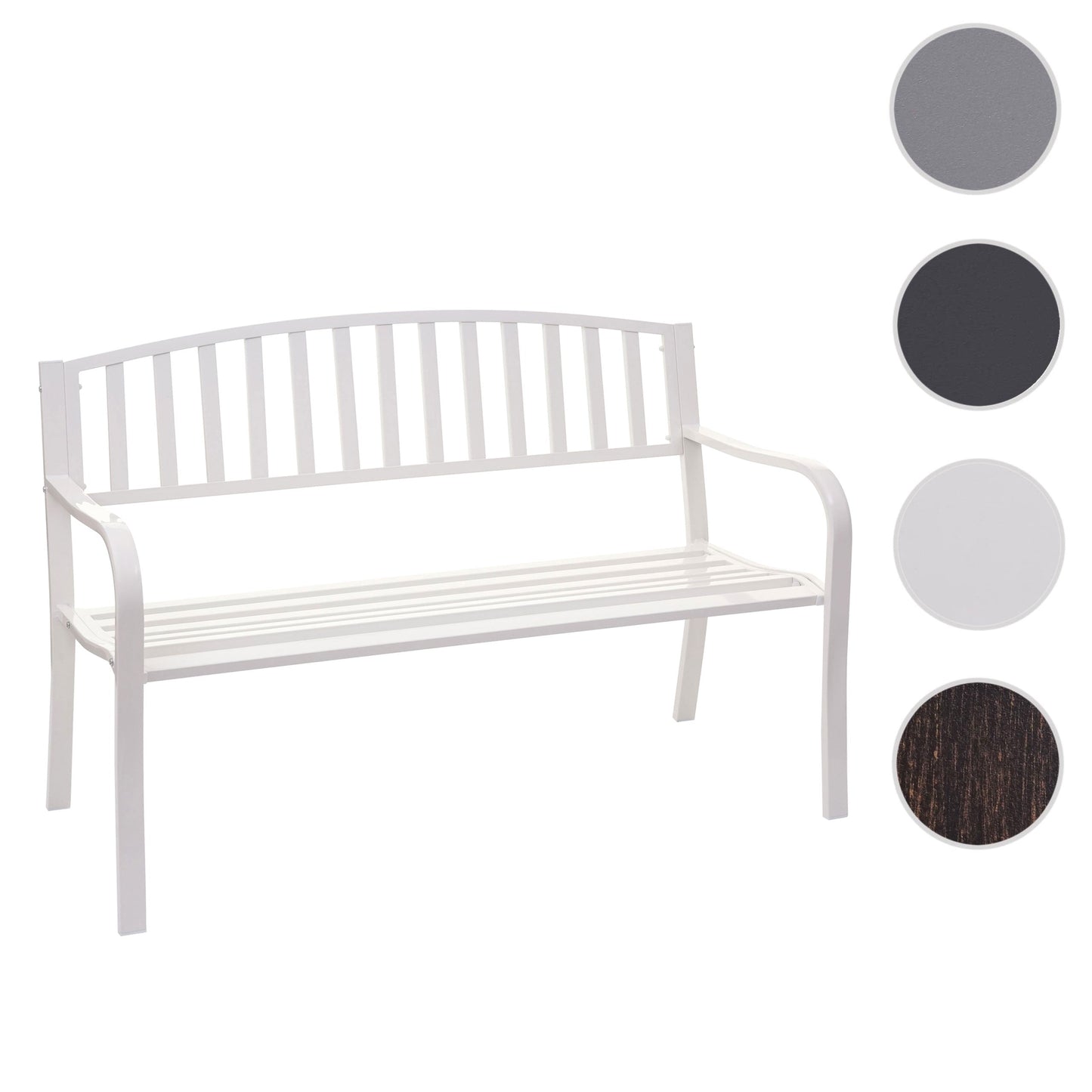 Cosmo Casa - Tuinbank - Parkbank - Gepoedercoat Staal - Wit