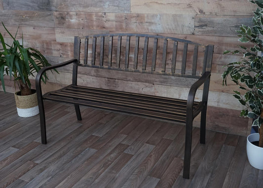 Cosmo Casa - Tuinbank - Parkbank - Gepoedercoat Staal - Vintage Brons