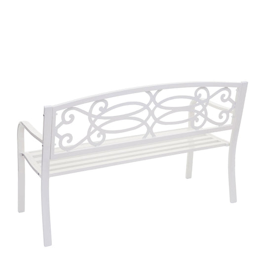 Cosmo Casa - Tuinbank - Parkbank - 2-zits - Gepoedercoat Staal - Wit