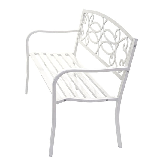 Cosmo Casa - Tuinbank - Parkbank - 2-zits - Gepoedercoat Staal - Wit