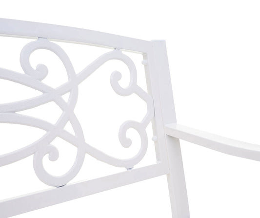 Cosmo Casa - Tuinbank - Parkbank - 2-zits - Gepoedercoat Staal - Wit