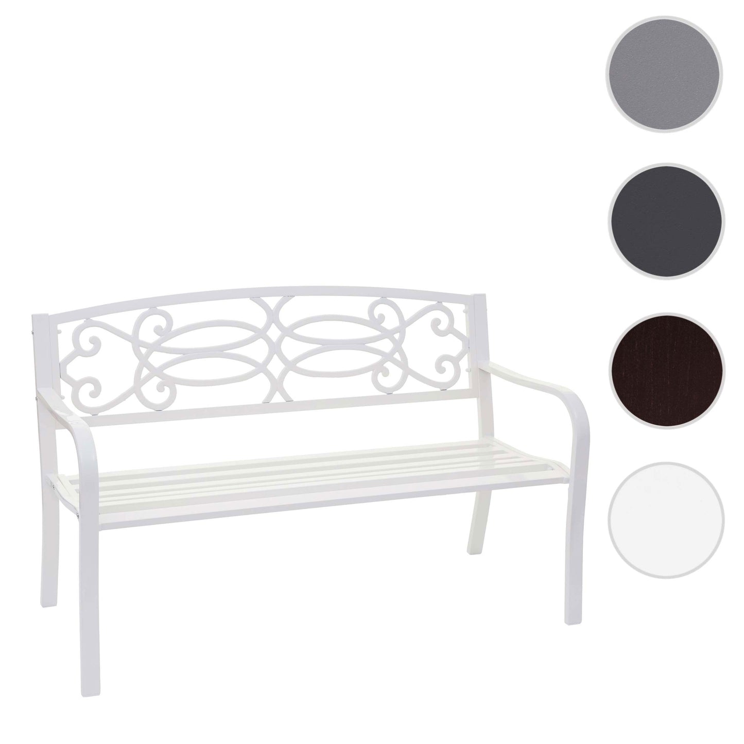 Cosmo Casa - Tuinbank - Parkbank - 2-zits - Gepoedercoat Staal - Wit