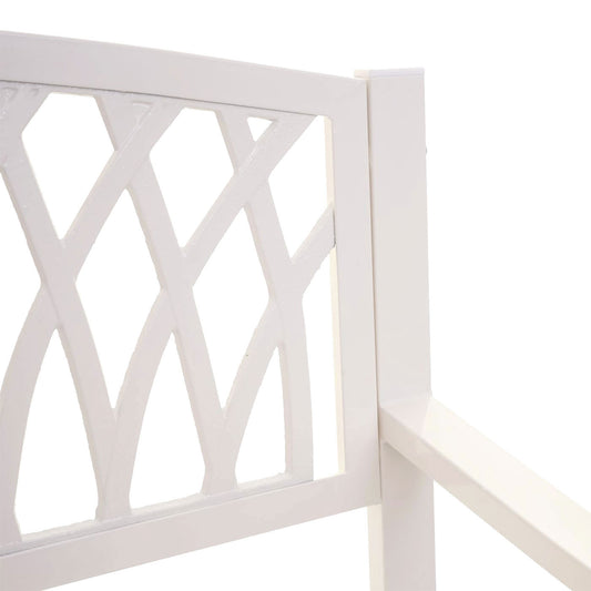 Cosmo Casa - Tuinbank - Parkbank - 2-zits - Gepoedercoat Staal - Wit