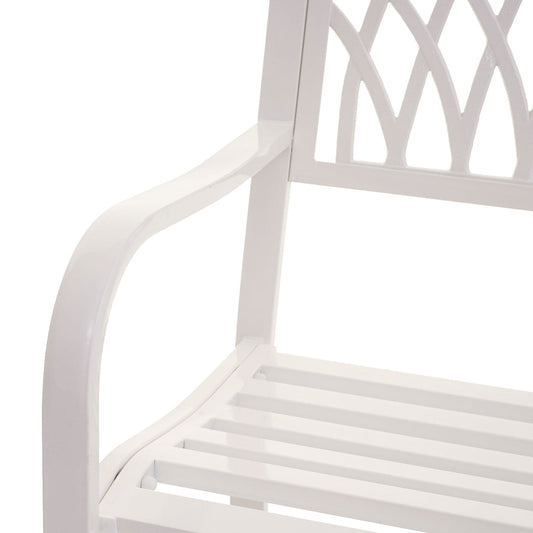 Cosmo Casa - Tuinbank - Parkbank - 2-zits - Gepoedercoat Staal - Wit