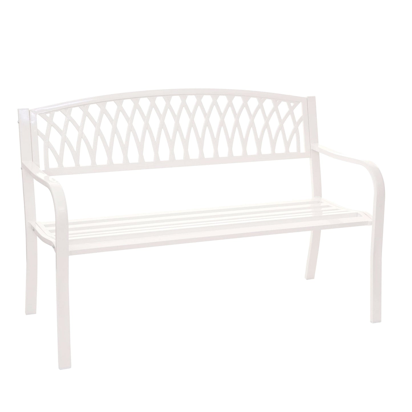 Cosmo Casa - Tuinbank - Parkbank - 2-zits - Gepoedercoat Staal - Wit