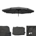 Cosmo Casa - Vervanghoes voor Parasol Meran Pro - Met Volant - 5m - Polyester - Antraciet
