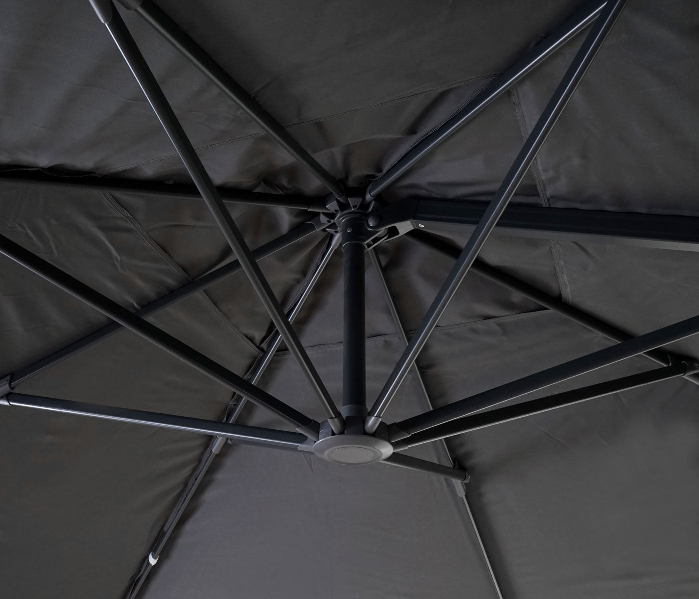 Cosmo Casa - Horeca Zweefparasol - Parasol met Klep - Polyester & Aluminium - Antraciet - 3×4 m/5 m - Met Voet, Draaibaar