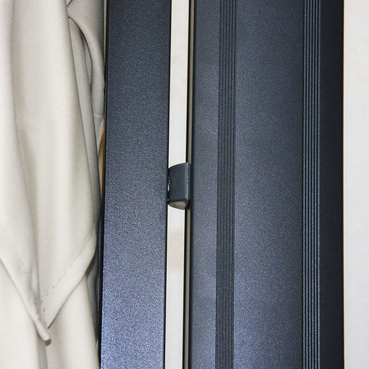 Cosmo Casa - Restaurant Zweefparasol - Parasol met Klep - Polyester & Aluminium - Antraciet - 3×4 m/5 m - Met Standaard