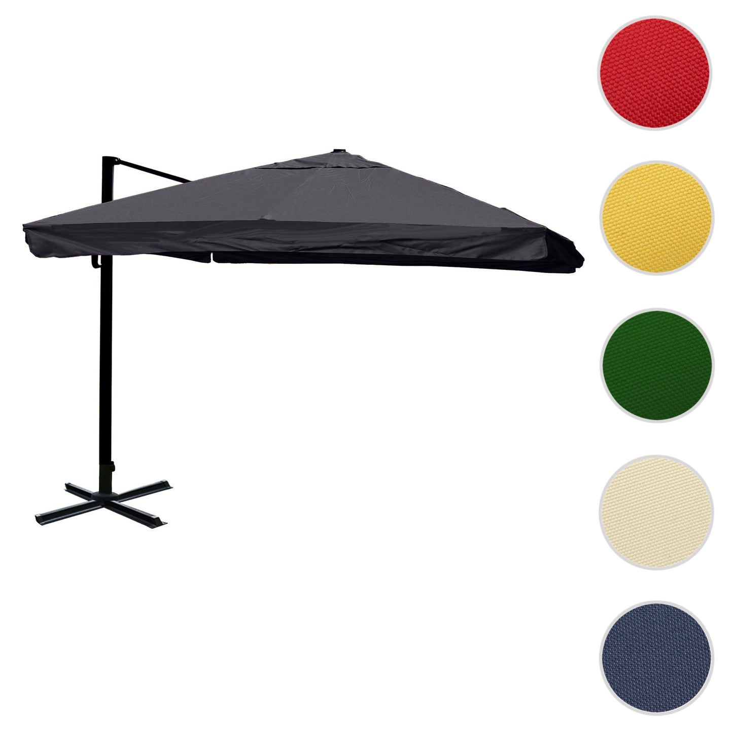 Cosmo Casa - Horeca Zweefparasol - Parasol met Klep - Polyester & Aluminium - Antraciet - 3×4 m/5 m - Zonder Voet