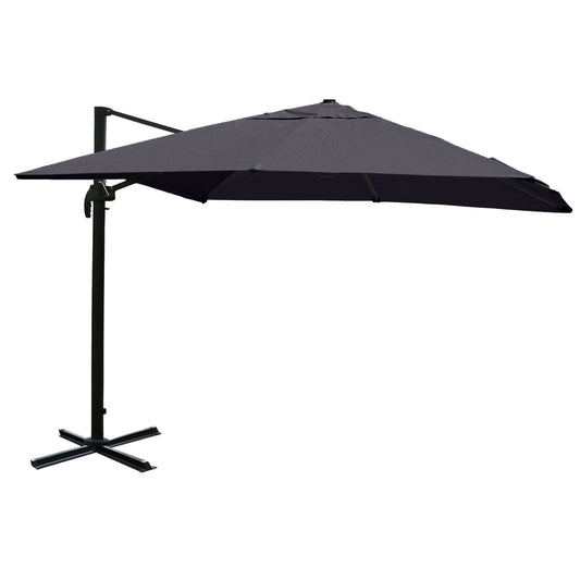 Cosmo Casa - Horeca Zweefparasol - Parasol - Polyester & Aluminium - Antraciet - 3×4 m/5 m - Zonder Voet, Draaibaar