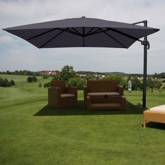 Cosmo Casa - Horeca Zweefparasol - 3×4 m / 5 m - Polyester & Aluminium-Staal - 26 kg - Antraciet - Zonder Voet