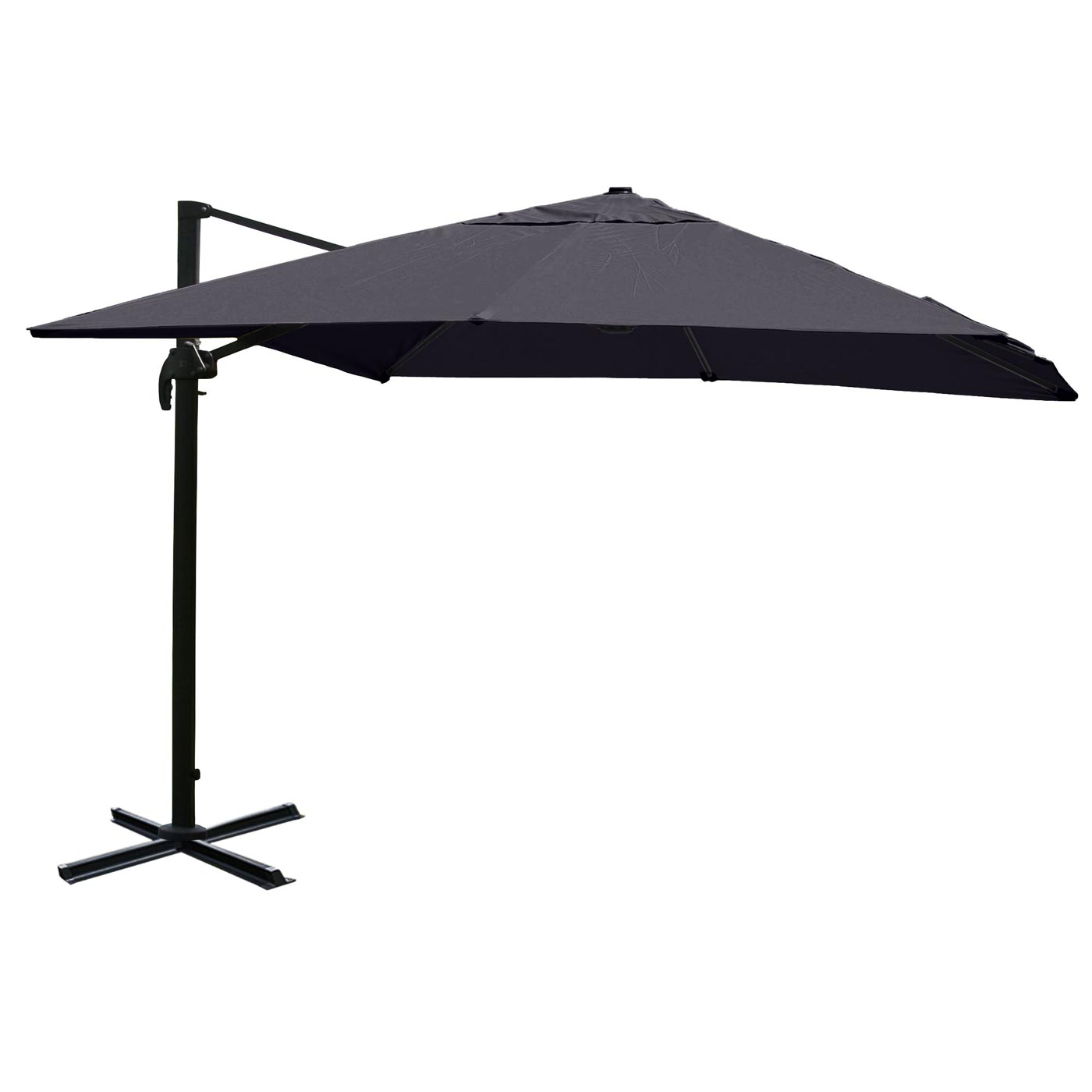 Cosmo Casa - Horeca Zweefparasol - 3×4 m / 5 m - Polyester & Aluminium-Staal - 26 kg - Antraciet - Zonder Voet