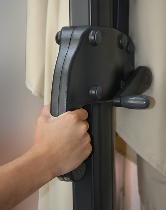 Cosmo Casa - Horeca Zweefparasol - 3×4 m / 5 m - Polyester & Aluminium-Staal - 26 kg - Antraciet - Met Standaard