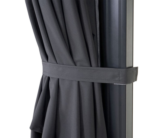 Cosmo Casa - Horeca Zweefparasol - Parasol met Klep - Polyester & Aluminium - Antraciet - 3×4 m/5 m - Zonder Standaard