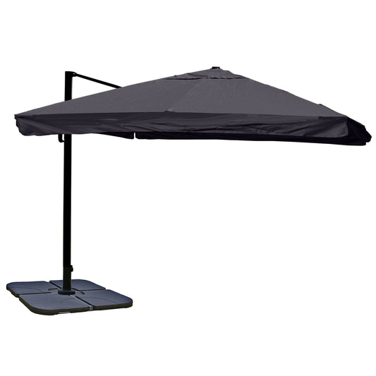 Cosmo Casa - Horeca Zweefparasol - Parasol met Klep - Polyester & Aluminium - Antraciet - 3×4 m/5 m - Met Standaard