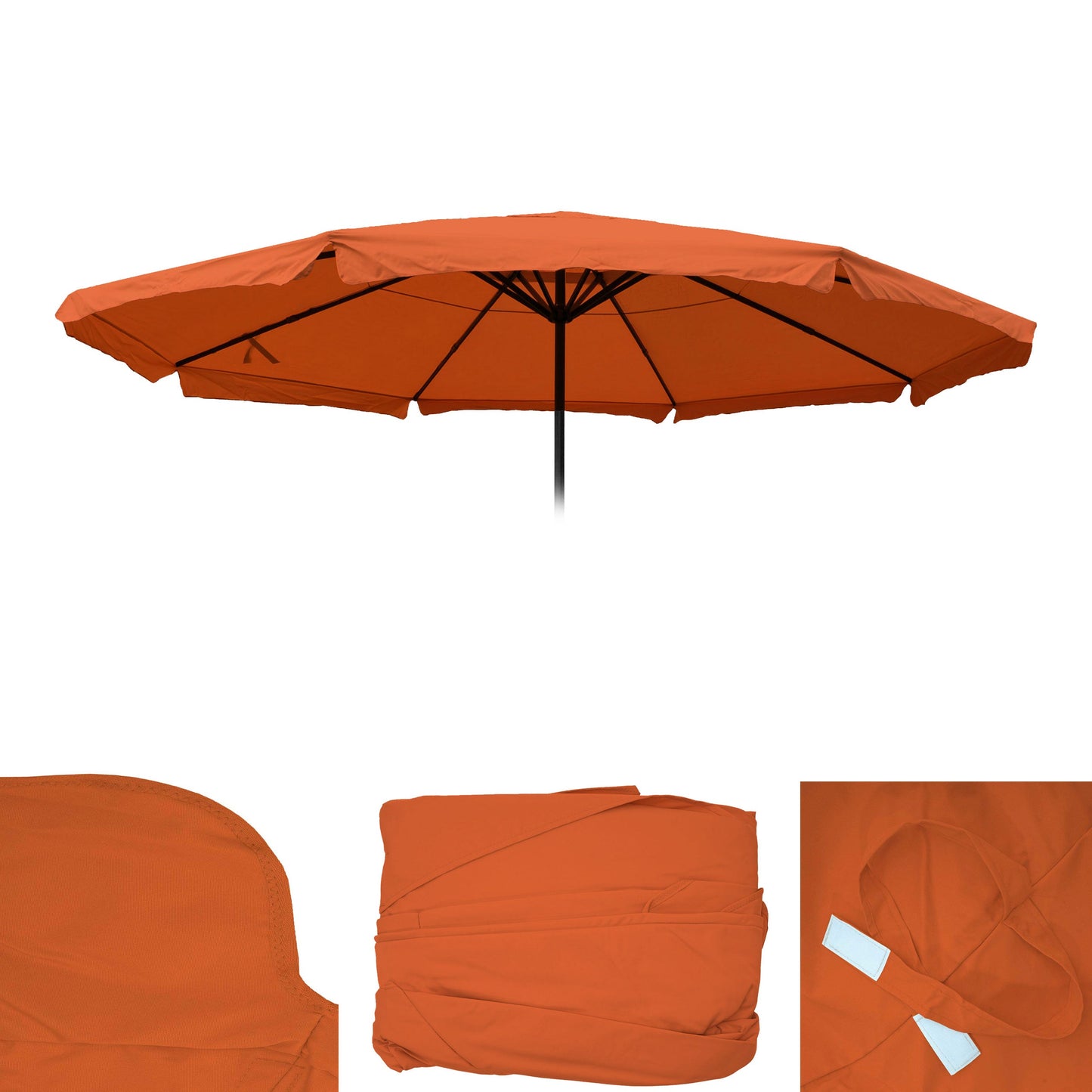 Cosmo Casa - Parasolhoes - Met volant - Polyester - Terracotta - 5 m
