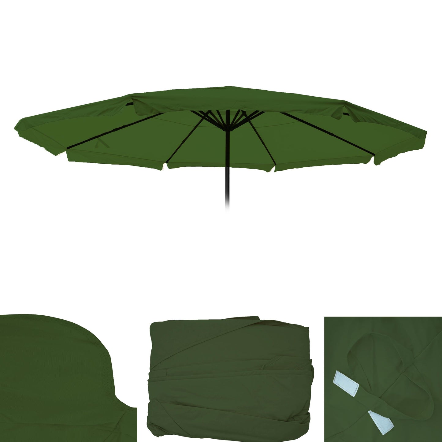 Cosmo Casa - Parasolhoes - Met volant - Polyester - Groen - 5 m