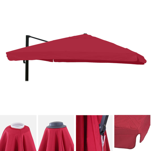 Cosmo Casa - Vervanghoes voor Luxe Zweefparasol met Volant - Tot 4,95m - Polyester - Bordeaux