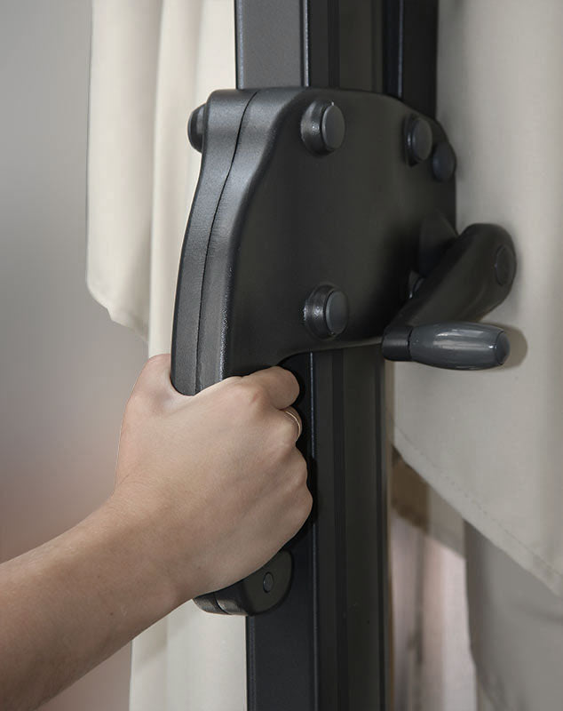 Cosmo Casa - Horeca Zweefparasol - 3x3m (+4,24m) - Polyester en Aluminium/Staal - Crèmegrijs - Zonder Voet