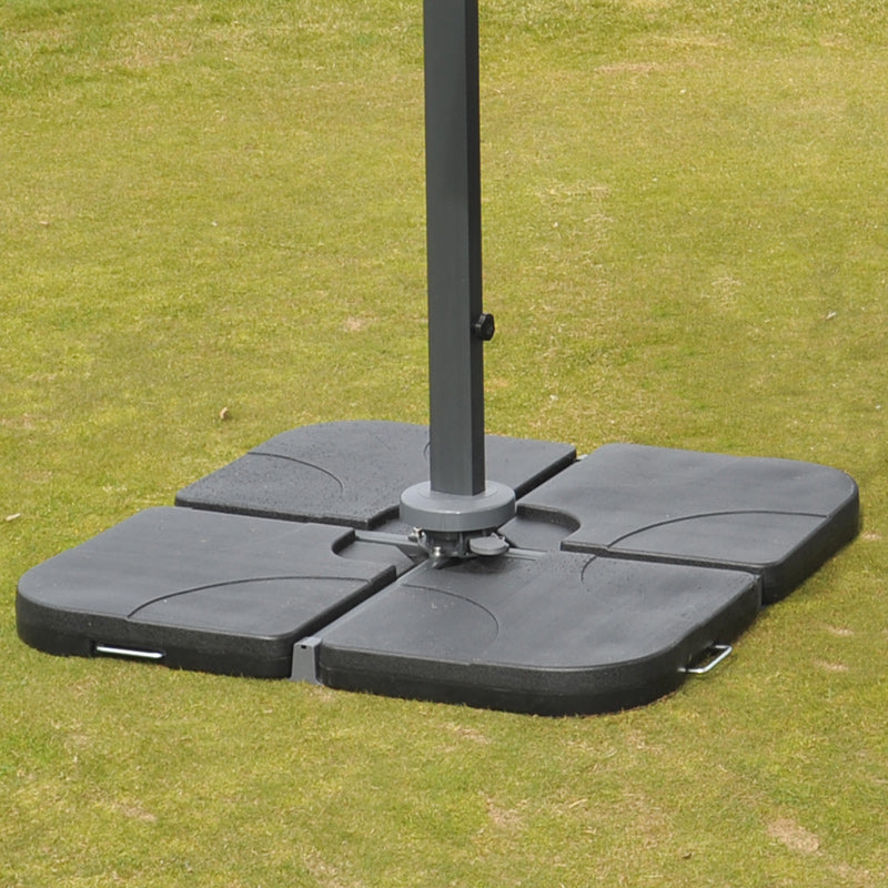 Cosmo Casa - Horeca Zweefparasol - 3x3m (+4,24m) - Polyester en Aluminium/Staal - Crèmegrijs - Met Voet - Draaibaar