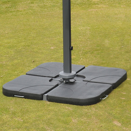 Cosmo Casa - Horeca Zweefparasol - Met Volant - Polyester - Aluminium/Staal - 3x3m - Crémegrijs - Met Draaibare Standaard