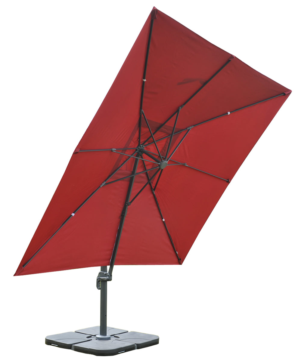 Cosmo Casa - Horeca Zweefparasol - Polyester & Aluminium - Crèmegrijs - 3×3 m - Met voet