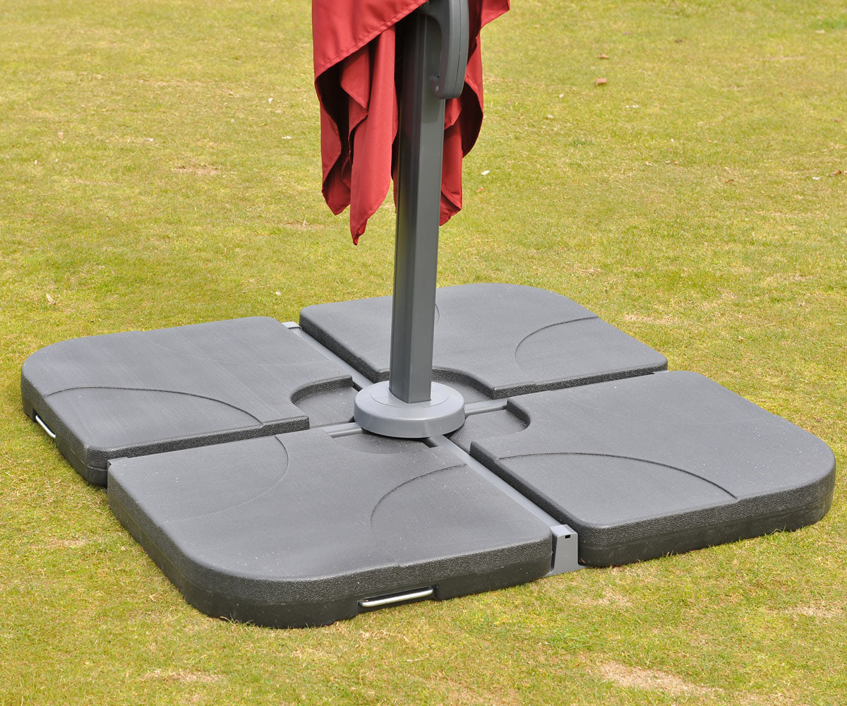 Cosmo Casa - Horeca Zweefparasol - Met klep - Polyester & Aluminium - Cremegrijs - 3×3 m - met voet