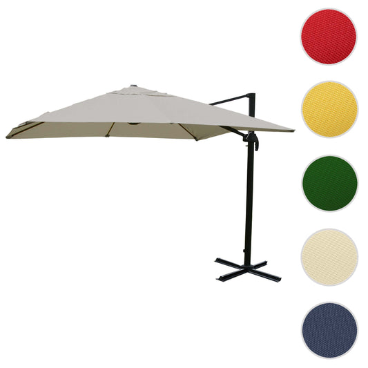 Cosmo Casa - Horeca Zweefparasol - Zonder Voet & Draaibaar - Polyester & Aluminium & Steel - Crèmegrijs - 3,5×3,5 m