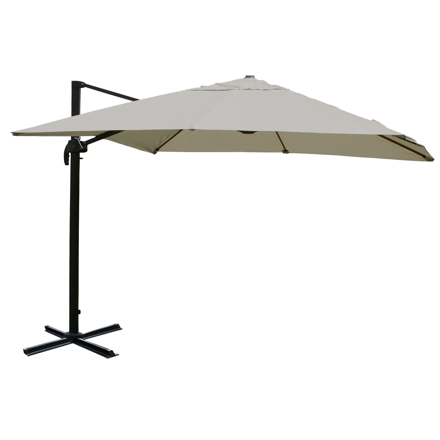 Cosmo Casa - Horeca Zweefparasol - Zonder Voet - Polyester & Aluminium & Steel - Crèmegrijs - 3,5×3,5 m