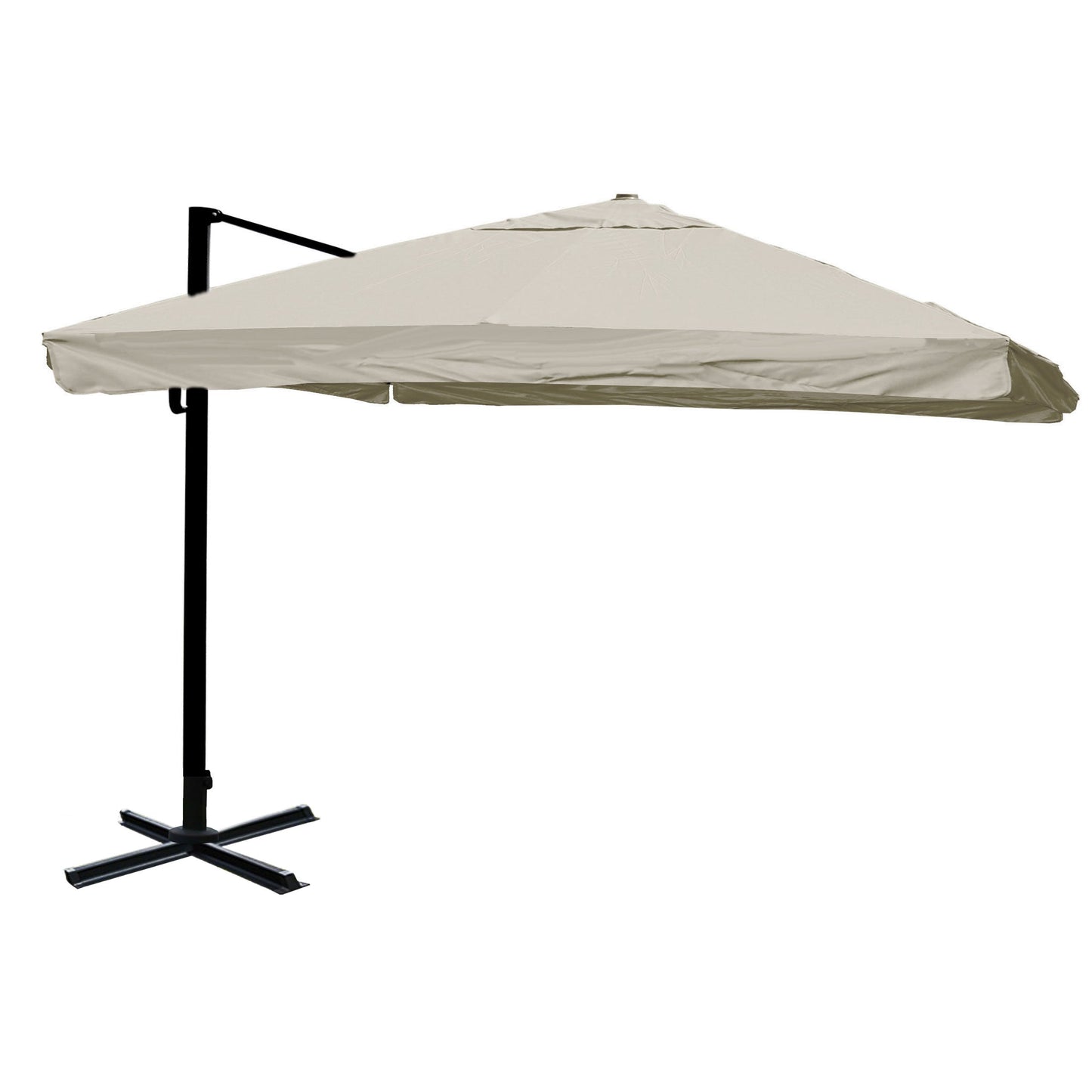 Cosmo Casa - Restaurant Zweefparasol - Met Klep & Zonder Standaard - Polyester & Aluminium & Steel - Crèmegrijs - 3,5×3,5 m