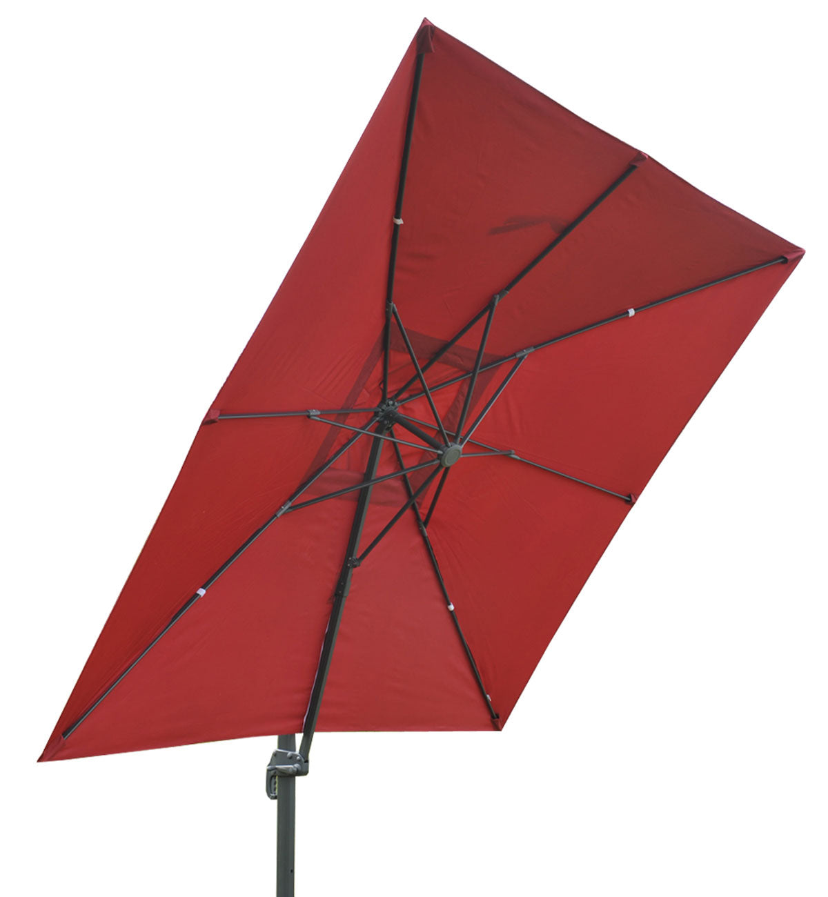 Cosmo Casa - Restaurant Zweefparasol - Draaibaar - Polyester & Aluminium - Cremegrijs - 3,5×3,5 m - met voet