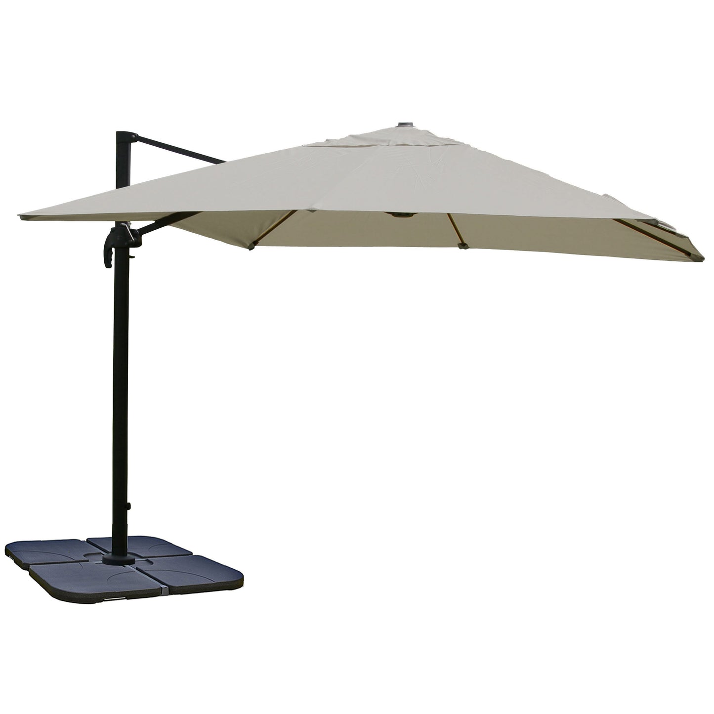 Cosmo Casa - Restaurant Zweefparasol - Polyester & Aluminium - Cremegrijs - 3,5×3,5 m - met standaard