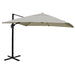 Cosmo Casa - Horeca Zweefparasol - Zonder Voet & Draaibaar - Polyester & Aluminium & Steel - Crèmegrijs - 3×4 m