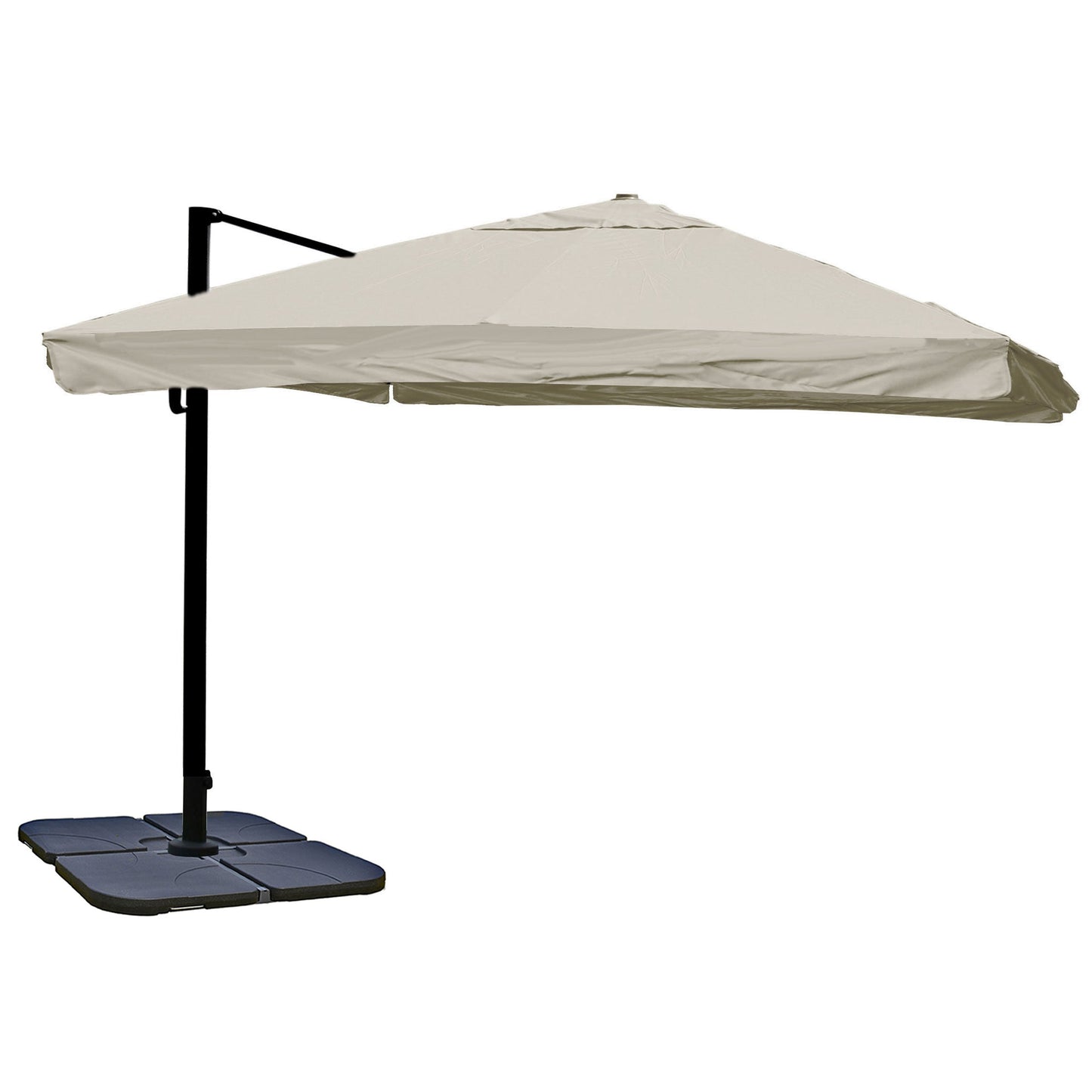Cosmo Casa - Horeca Zweefparasol - Met Klep & Draaibaar & Met Standaard - Polyester & Aluminium & Steel - Crèmegrijs - 3×4 m