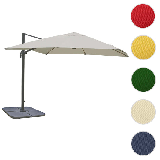 Cosmo Casa - Horeca Zweefparasol - Met Standaard - Polyester & Aluminium - Crèmegrijs - 3×4 m