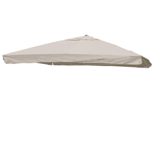 Cosmo Casa - Vervanghoes voor Luxe Zweefparasol met Volant - 3x3m (+4,24m) - Polyester - Crèmegrijs
