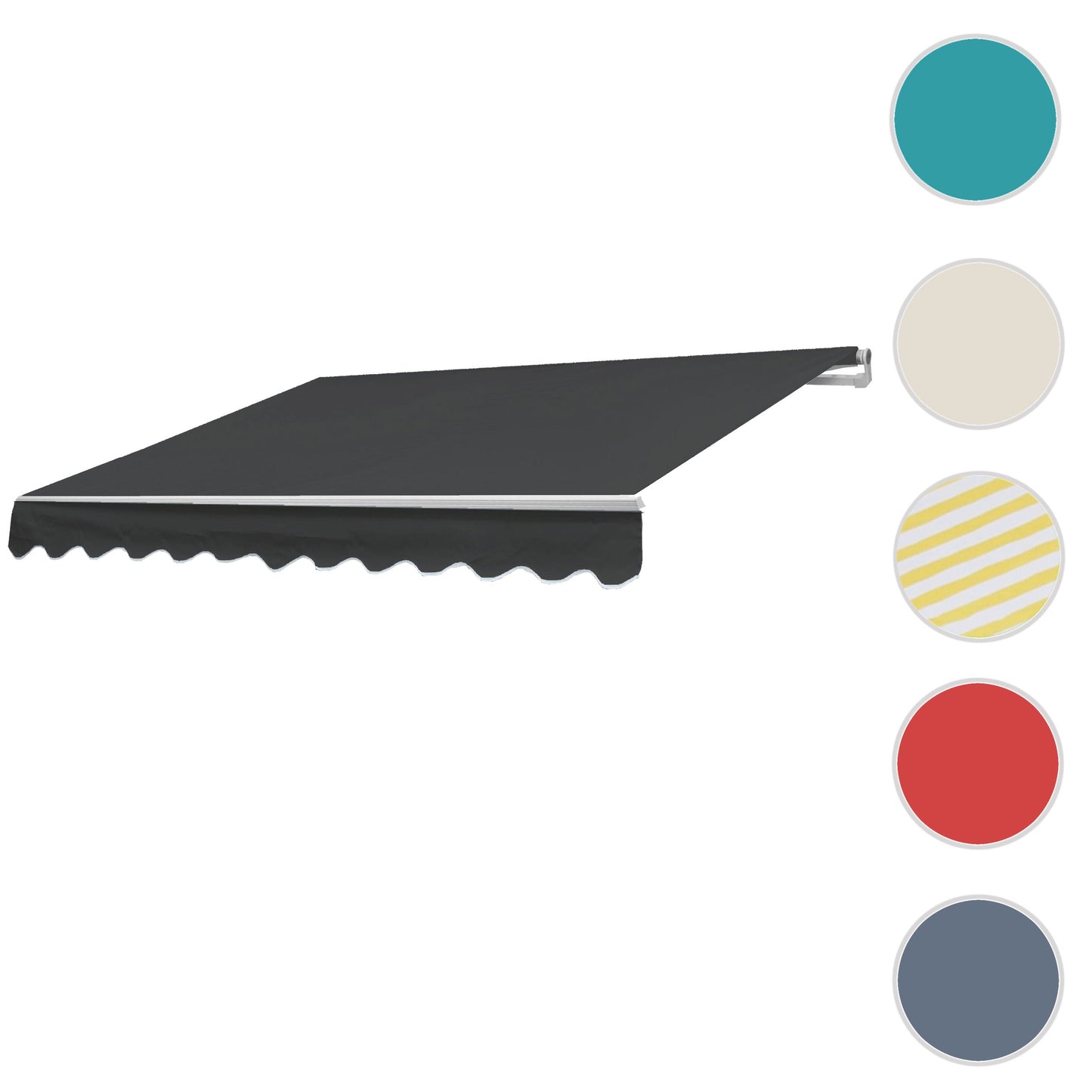 Cosmo Casa - Aluminium zonnescherm - Knikarm zonnescherm zonwering - 4,5x3m - Polyester antraciet