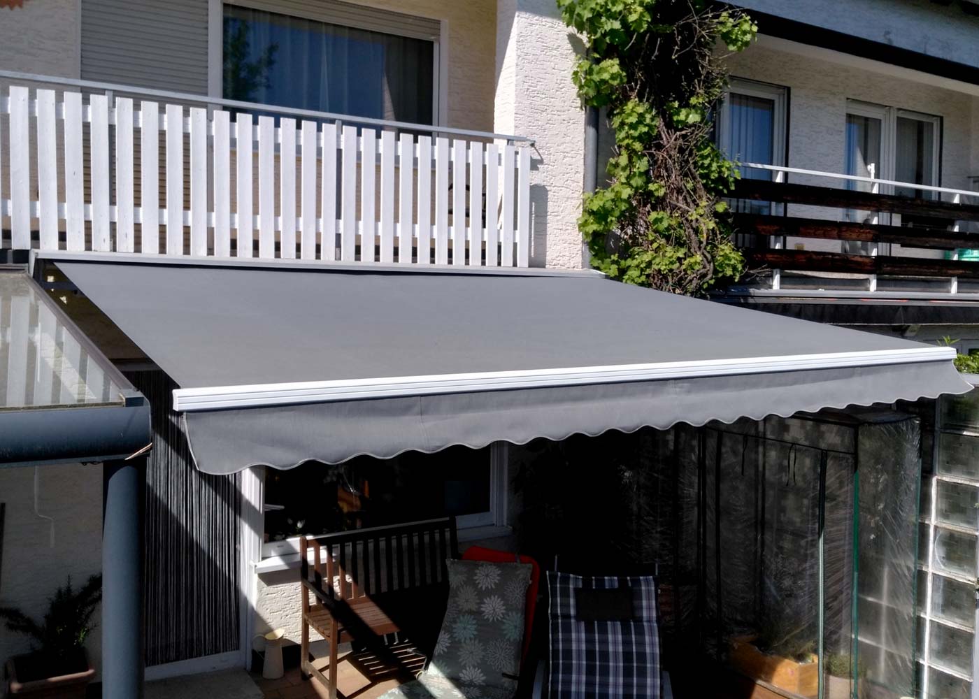 Cosmo Casa - Aluminium zonnescherm - Knikarm zonnescherm zonwering - 2,5x2m - Polyester antraciet