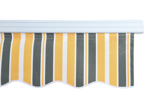 Cosmo Casa - Aluminium zonnescherm - Knikarm zonnescherm zonwering - 2,5x2m - Polyester grijs-geel gestreept