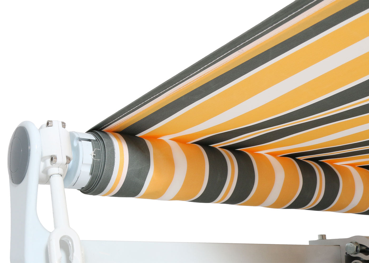 Cosmo Casa - Aluminium zonnescherm - Knikarm zonnescherm zonwering - 2,5x2m - Polyester grijs-geel gestreept