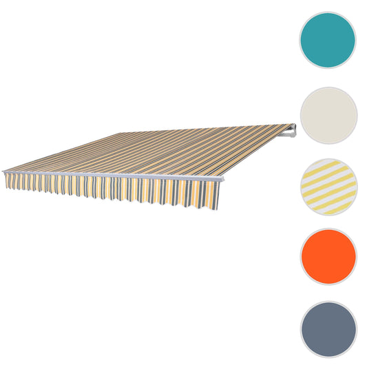 Cosmo Casa - Aluminium zonnescherm - Knikarm zonnescherm zonwering - 2,5x2m - Polyester grijs-geel gestreept