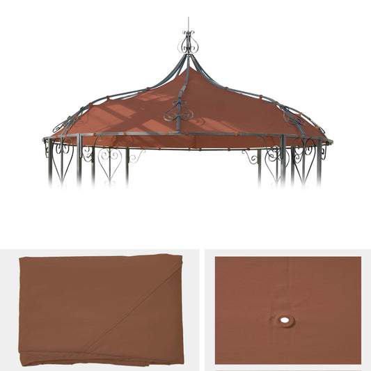 Cosmo Casa - Vervangende afdekking voor dakpergola paviljoen Almeria - Ø 3m - Terracotta-bruin