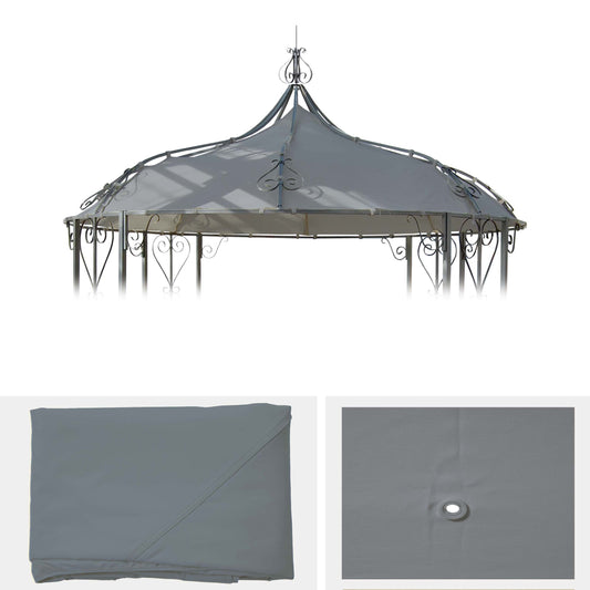 Cosmo Casa - Vervangende afdekking voor dakpergola paviljoen Almeria - Ø 3m - Lichtgrijs
