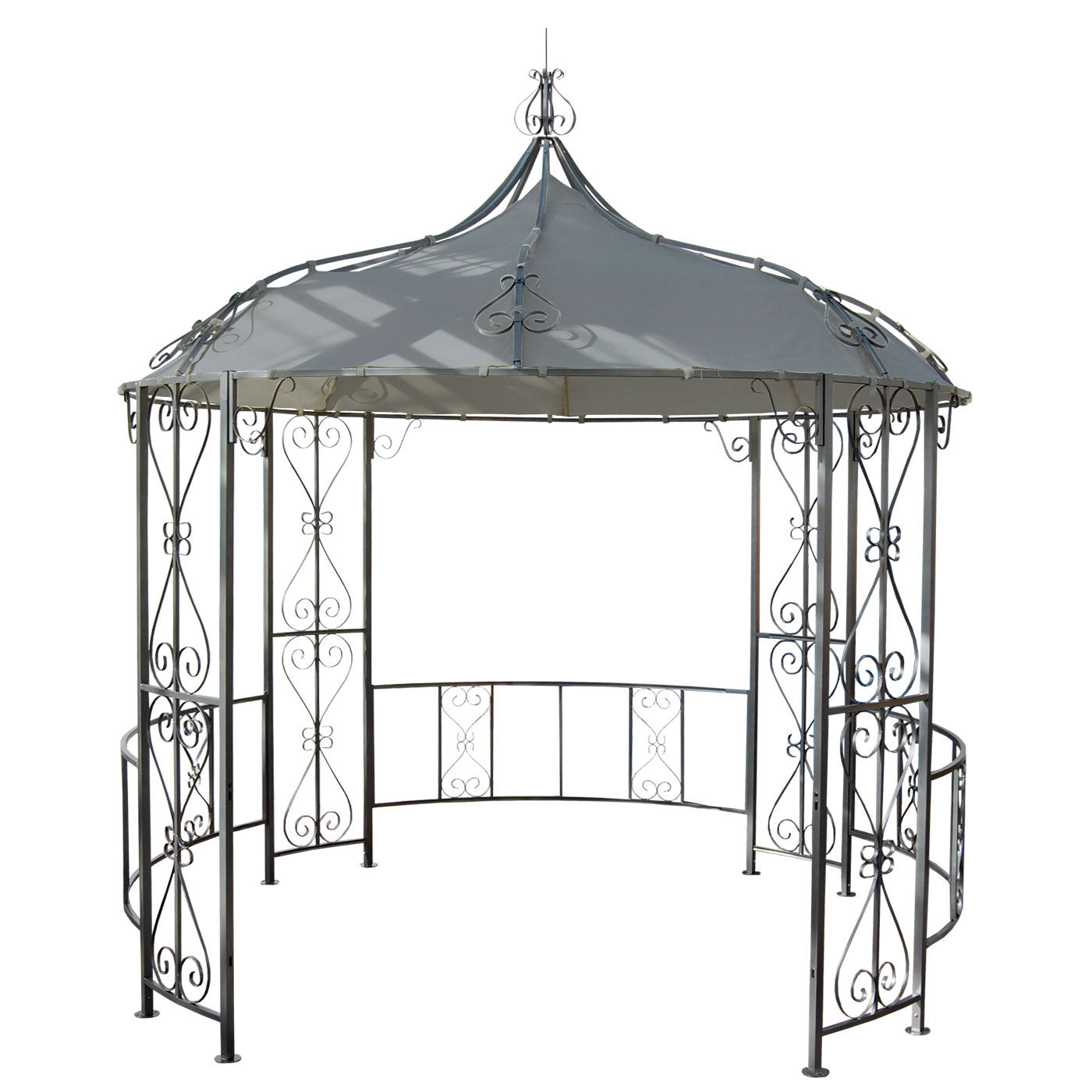 Cosmo Casa - Vervangende afdekking voor dakpergola paviljoen Almeria - Ø 3m - Lichtgrijs