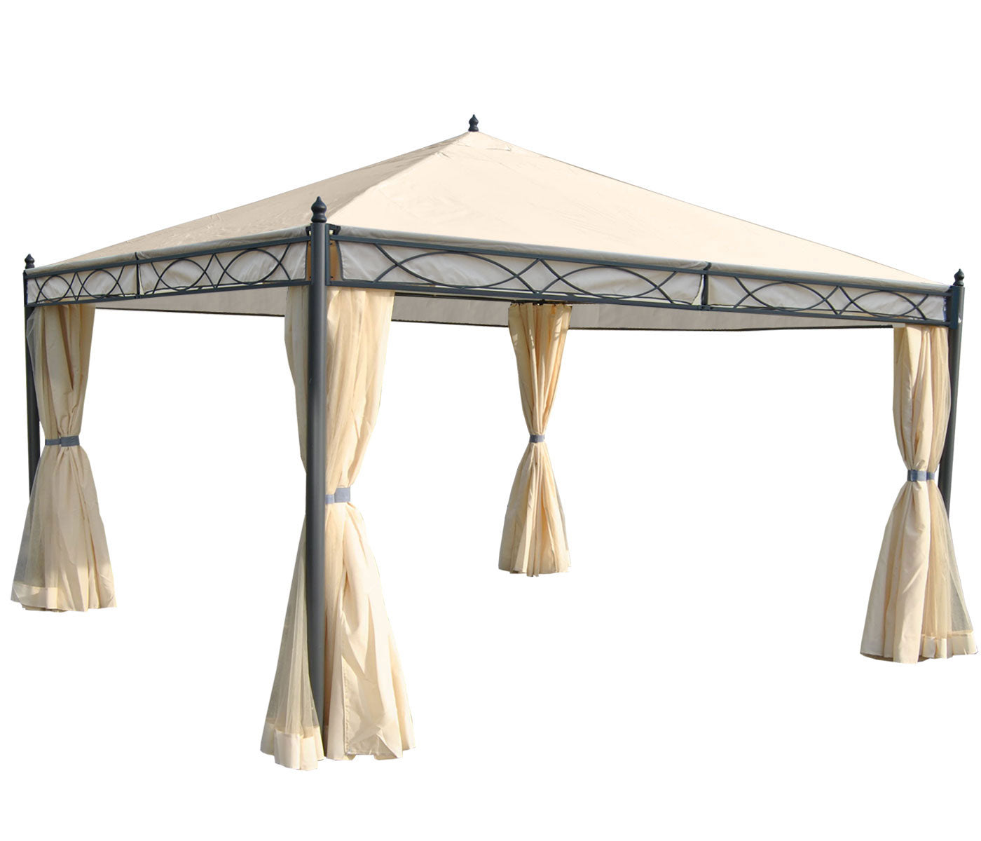 Cosmo Casa - Set van 4 zijwanden Pergola Cadiz - Vervangende zijwand prieel - 4x4m - Polyester crème
