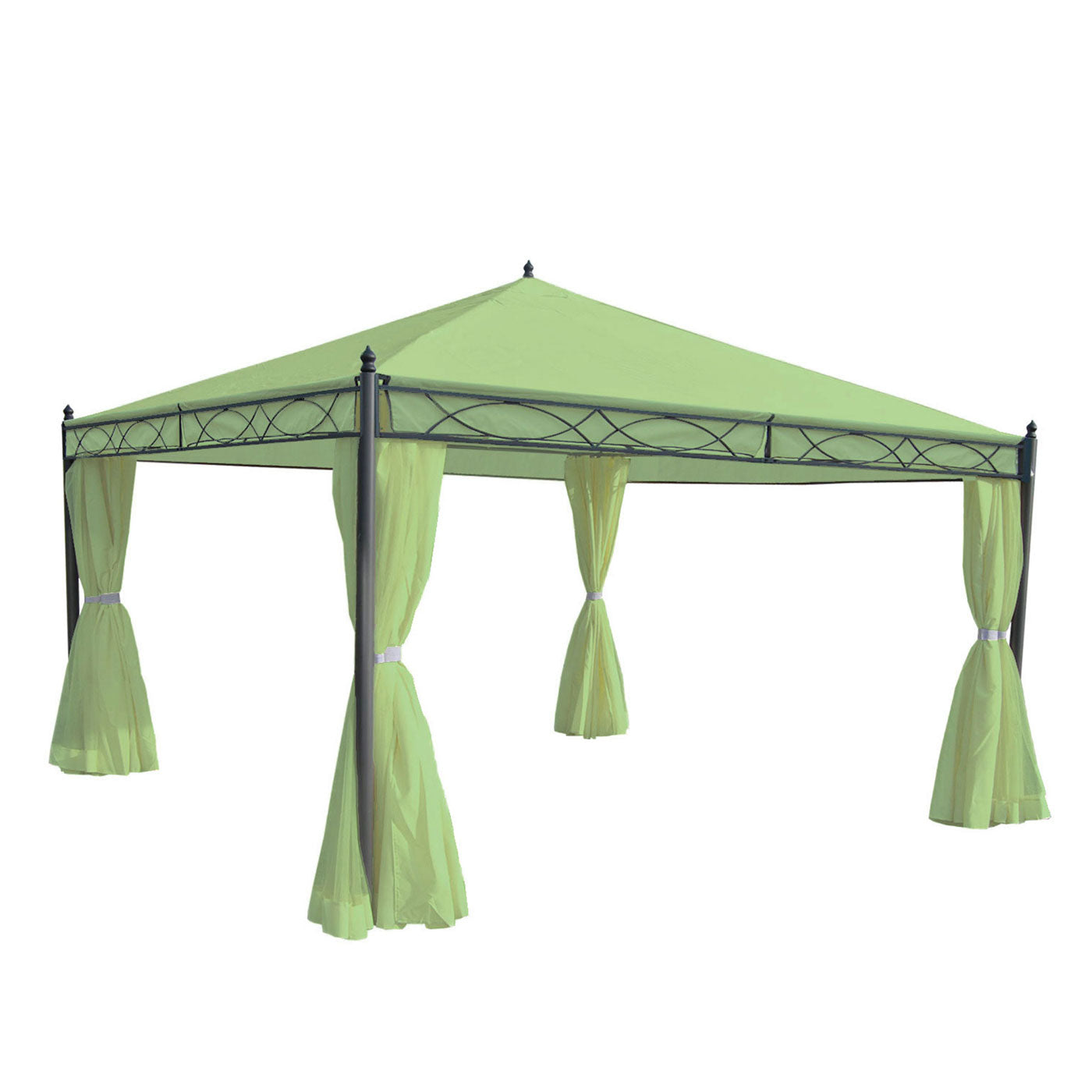 Cosmo Casa - Set van 4 zijwanden Pergola Cadiz - Vervangende zijwand prieel - 4x4m - Polyester groen