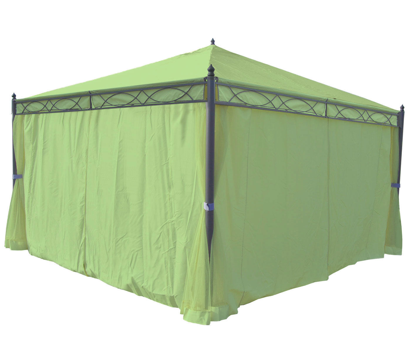 Cosmo Casa - Set van 4 zijwanden Pergola Cadiz - Vervangende zijwand prieel - 4x4m - Polyester groen