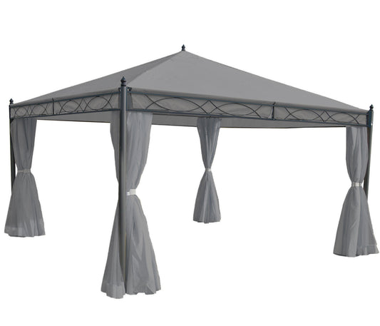 Cosmo Casa - Set van 4 Zijwanden voor Pergola Cadiz - Vervangende Paviljoenwand - 4x4m - Polyester - Lichtgrijs
