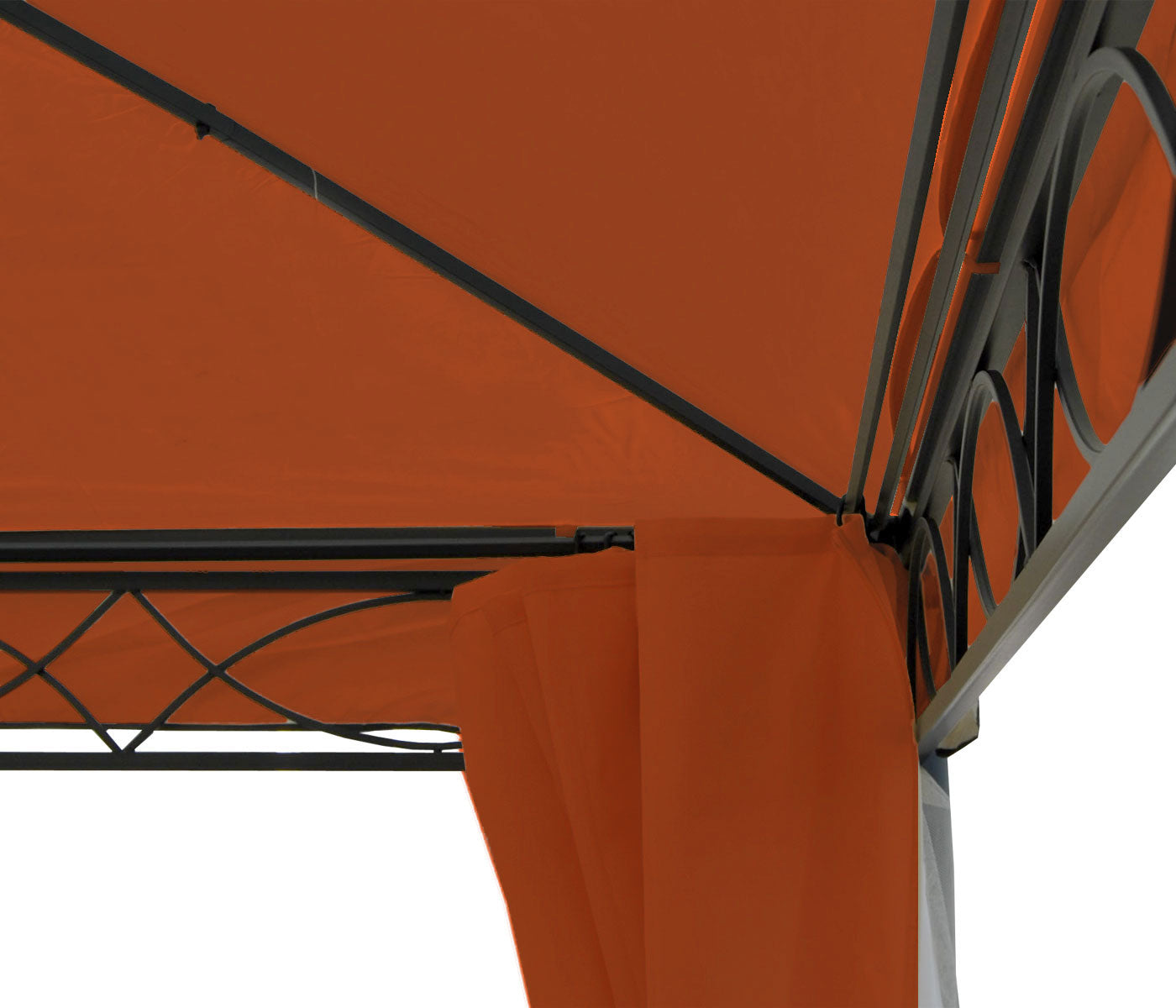 Cosmo Casa - Pergola Cadiz - Tuinpaviljoen - Stabiel 7cm Frame met Zijwand - 4x4m - Terracottabruin