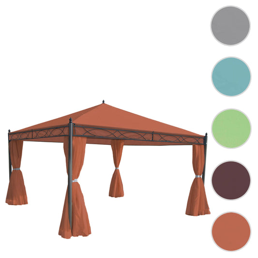 Cosmo Casa - Pergola Cadiz - Tuinpaviljoen - Stabiel 7cm Frame met Zijwand - 4x4m - Terracottabruin